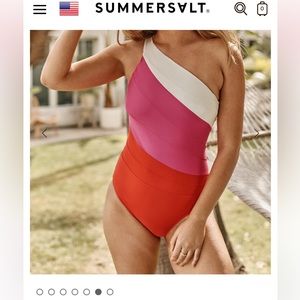 Summersalt Long Torso Sidestroke one shoulder swimsuit 12L, new Without tags